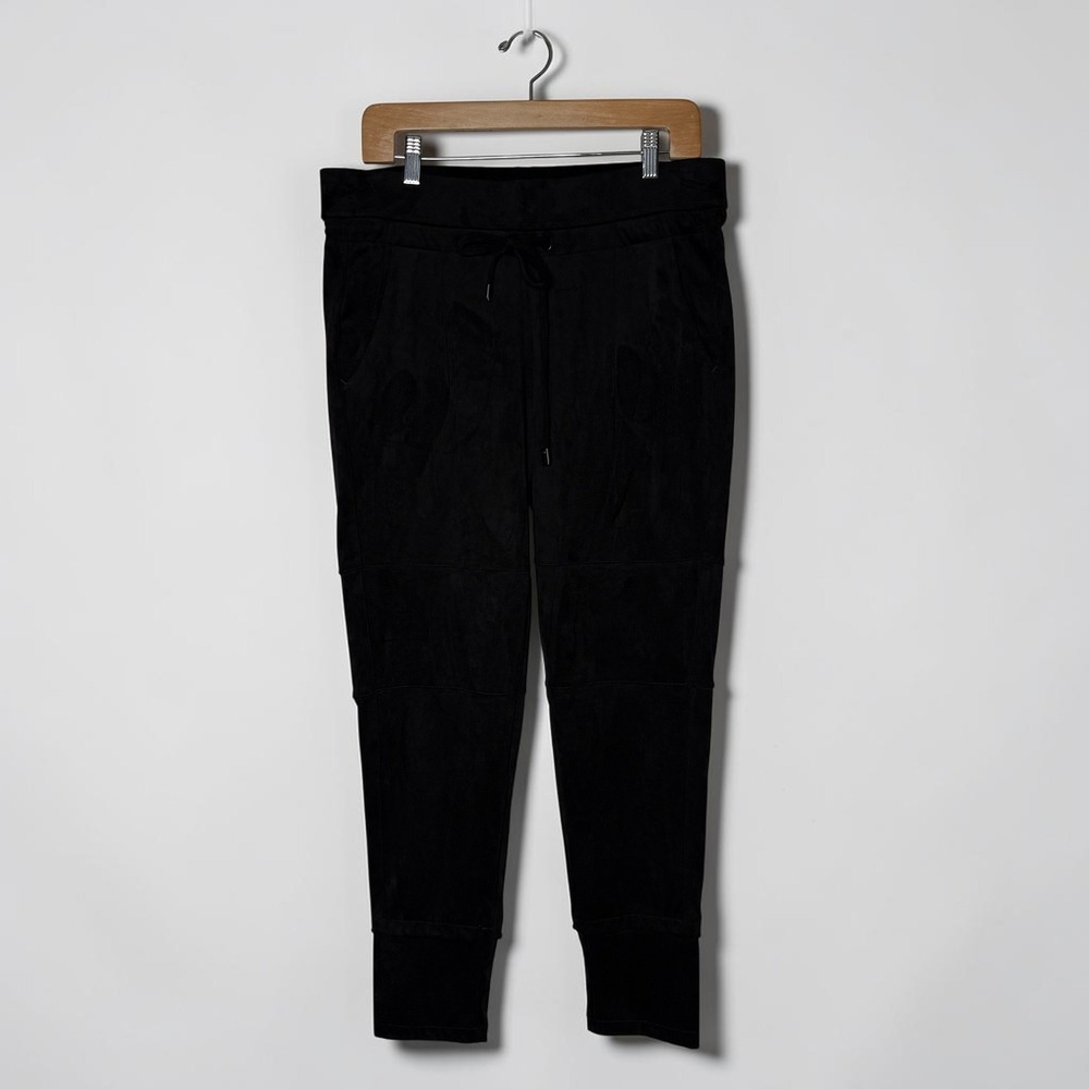 Raffaello Rossi Candice Faux Suede Pants Jogger Minimalist Black size 42 / US 12